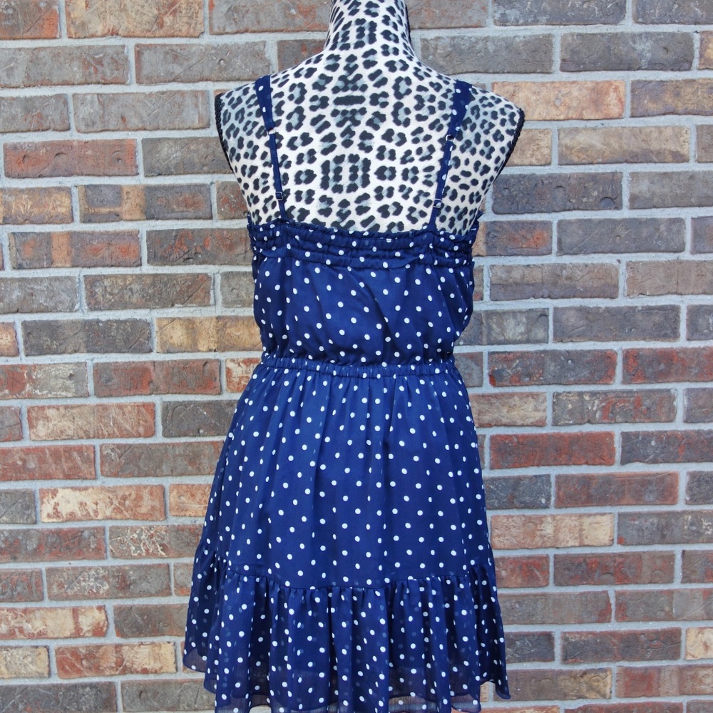 Hollister Navy & White Polka Dot Dress - Medium - Picture 2 of 7